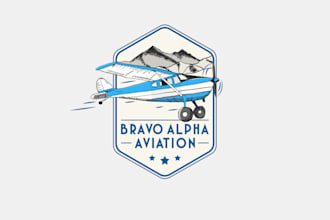 design a hand drawn custom alpha aviation or travel brand logo