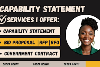 winning business federal government contracts capability statement, bid proposal