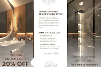 3d bathroom interior design rendering with shopping list
