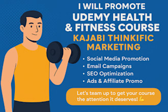 promote udemy health and fitness course kajabi thinkific marketing