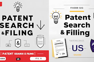 do a patent filing, trademark registration and search, logo, brand name