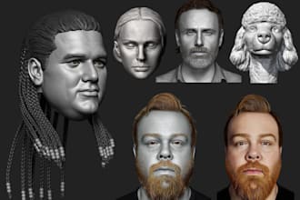 sculpt 3d head model face 3d miniature 3d bust model 3d character 3d statue