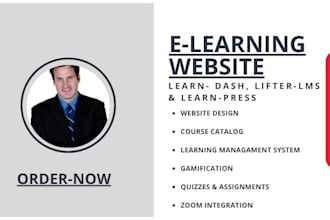 design a ecommerce website, elearning website, and wordpress website