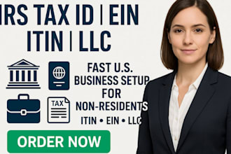 provide irs tax id, itin application ein number, llc formation, non residents