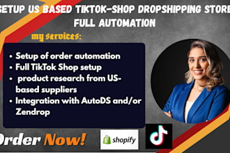 setup US based tiktok shop dropshipping store full automation autods zendrop