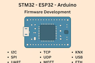 program stm32 esp32 rtos or bare metal or qt with gui