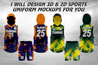 design custom flag football uniforms with 3d mockups