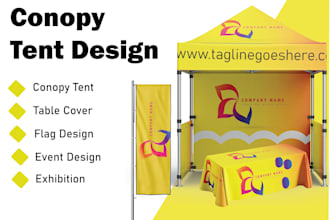 design canopy tent, flags,table cover