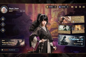 design aaa quality game UI UX, hud, and assets for your game