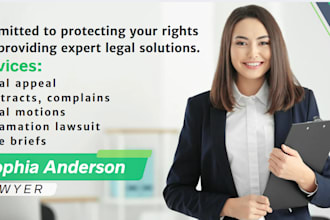 draft legal motion, legal complaint, legal appeal, lawsuit, legal documents