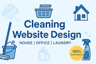 build cleaning website, house cleaning website, laundry website, office cleaning