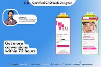 design redesign shopify website or landing page with cro apps gempages, pagefly