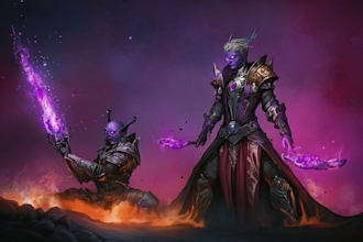 draw a sci fi character design, fantasy illustration