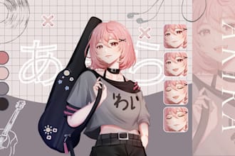 draw custom pngtuber model with anime style