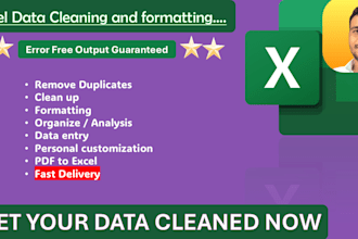clean, format, merge, split excel data