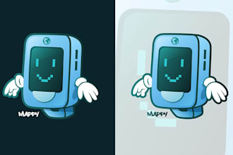 design a custom mascot robot logo for your tech or gaming brand