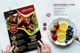 design food menu and restaurant menu digital menu board, food flyer menu