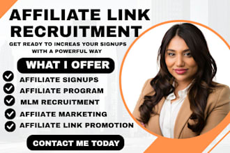 do affiliate recruitment link promotion affiliate program mlm sales funnel leads