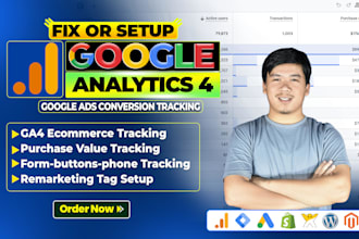 setup ga4 ecommerce tracking, google ads tracking and ga4 with GTM