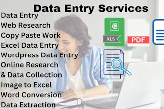 virtual assistant for data entry, web research, excel tasks, and web upload