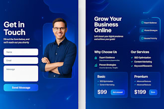 design a modern and responsive landing page for your website