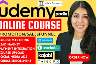 udemy course promotion, thinkific mental health pros, podia course marketing