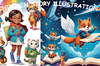 design cute storybook illustrations and characters for your kids book