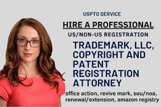 do llc registration, trademark attorney, renewal, office action for amazon brand