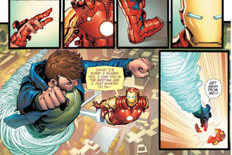 do custom superhero cartoon character in marvel dc style