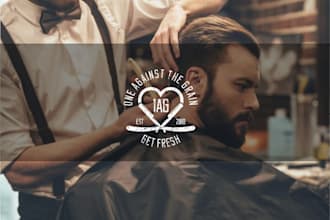 design retro vintage premium barber shop or hair salon logo