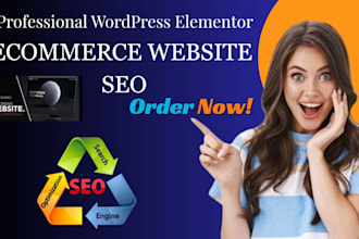 create a responsive professional wordpress website elementor ecommerce and seo