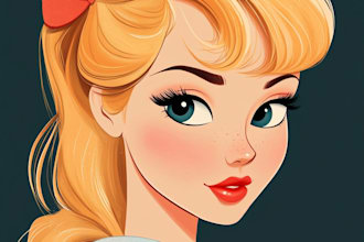 draw your pets into cute disney cartoon illustration