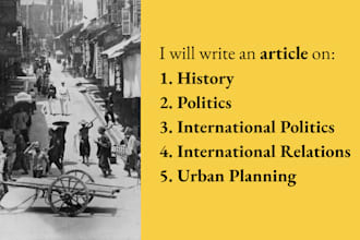 write articles on history, politics, international relations