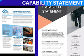 write and design government capability statement, business capability statement