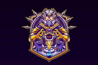 illustration mascot robot greece mythology esport logo design