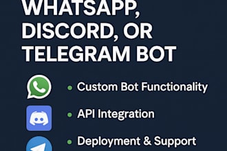 build a custom whatsapp discord or telegram bot with nodejs