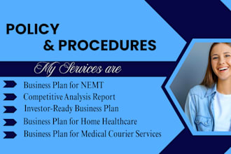 write business plan for nemt, medical courier, and health services