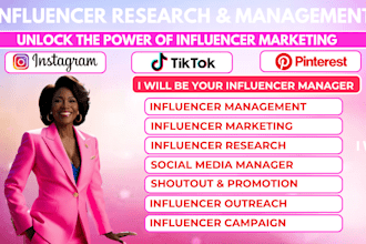 be your influencer manager for influencer marketing campaign research outreach