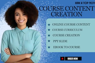 do ebook online course content creation course curriculum ppt