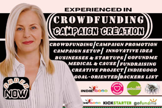 do expert crowdfunding campaign creation promotion on kicksarter indiegogo