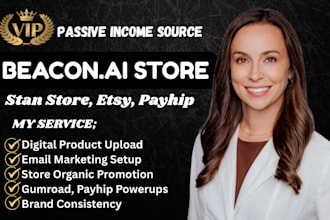 do beacons ai store design, beacons store, payhip, stan store marketing