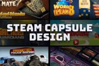 steam capsule art and game cover art design for your game