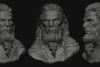 design 3d character head bust modeling ,3d printing stl file with figure action