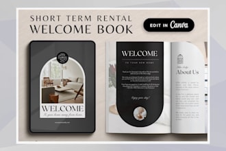 airbnb welcome book template house host manual guidebook template canva