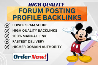 provide top quality forum and profile backlinks with high da