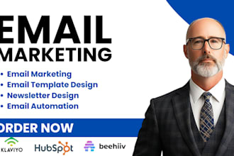 klaviyo email template design beehiiv constant contact hubspot mailchimp flows