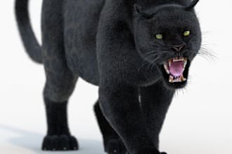 create 3d animal models or creatures with realistic fur, xgen hair and rigging