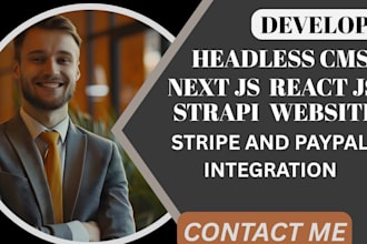 build ai powered headless cms with next js, sanity, strapi, stripe integration