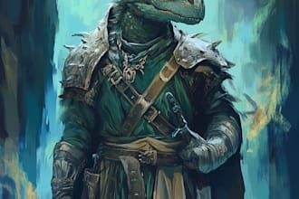draw dnd character design and illustration