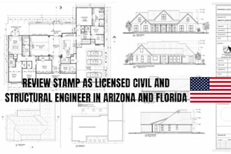 review stamp as licensed civil and structural engineer in arizona and florida